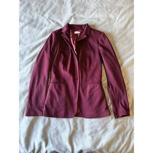 Foschini All Woman Burgundy Single Button Tailored Blazer Jacket Size 6 Burgundy
